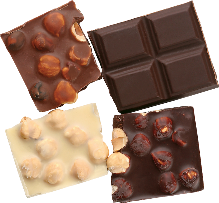 four pieces of chocolate
