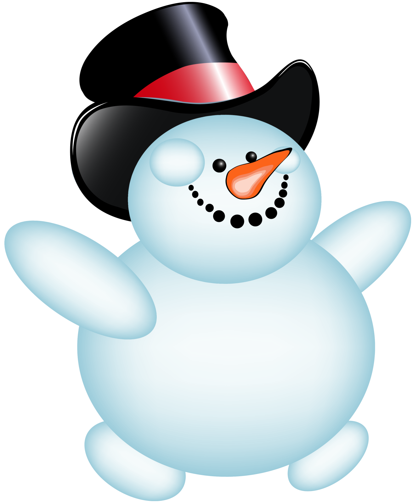 a snowman in a hat and top hat