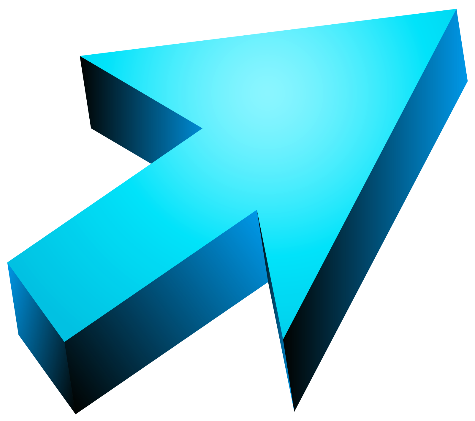 a blue arrow with a white background