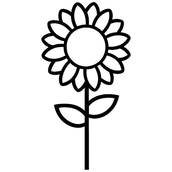 a black and white drawing of a flower