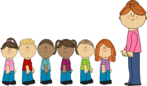 a group of people standing in a line
