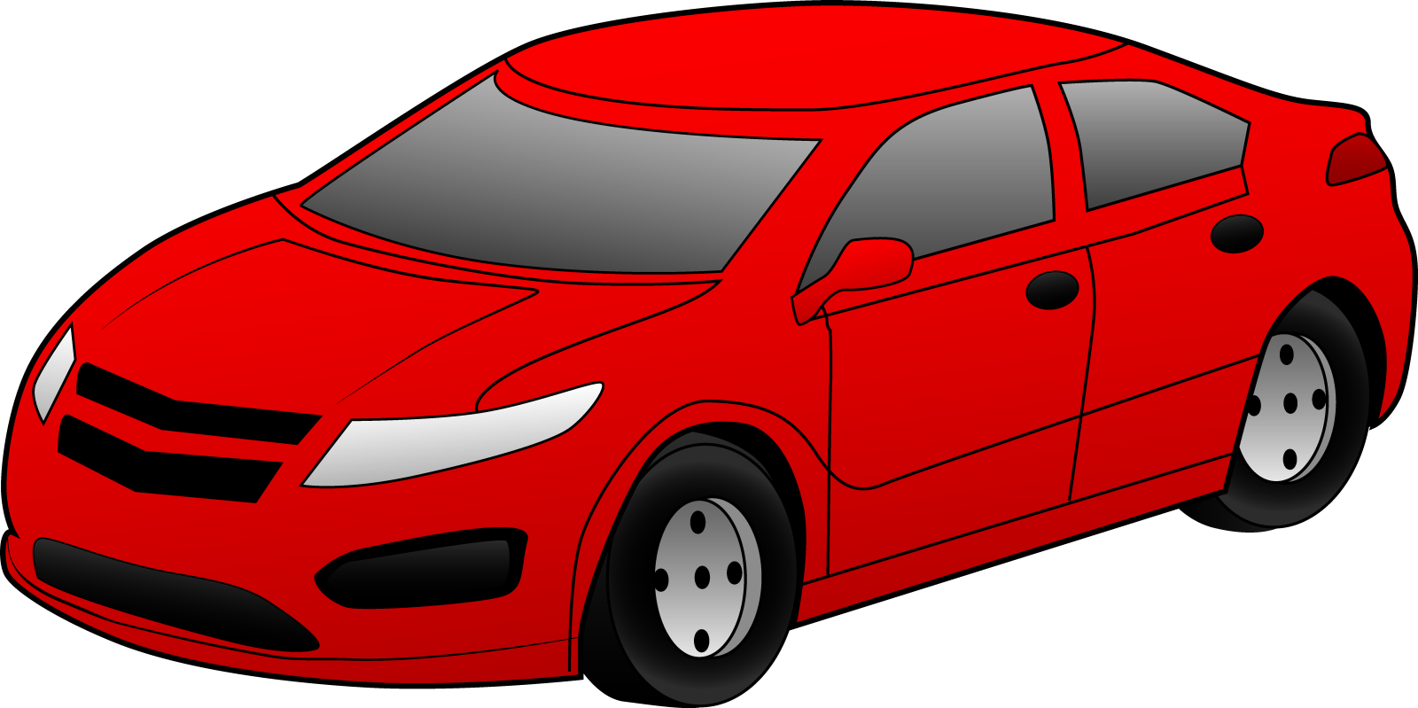 a red car on a white background