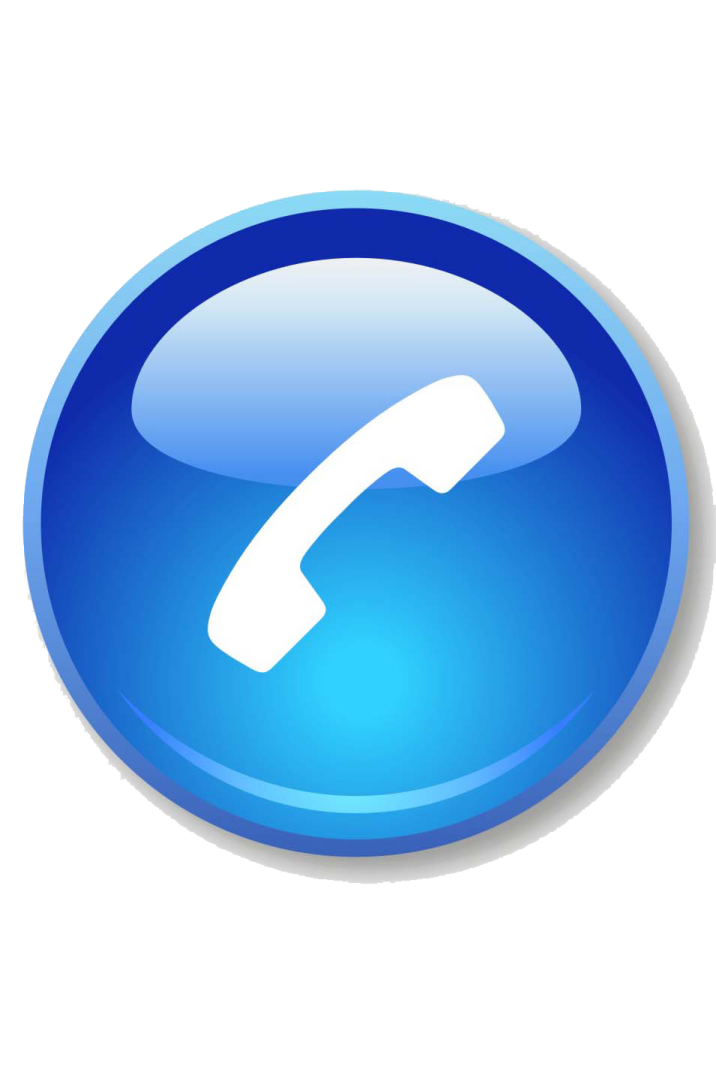 a blue button with a white phone icon