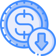 two stacks of coins with a dollar sign on top