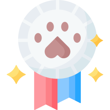 a medal with a dog's paw on it
