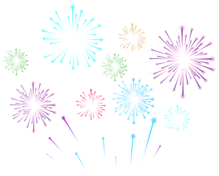 a bunch of colorful fireworks