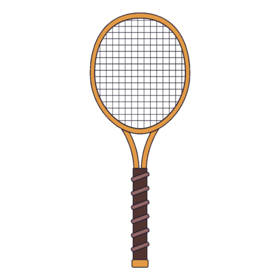 a tennis racket on a white background