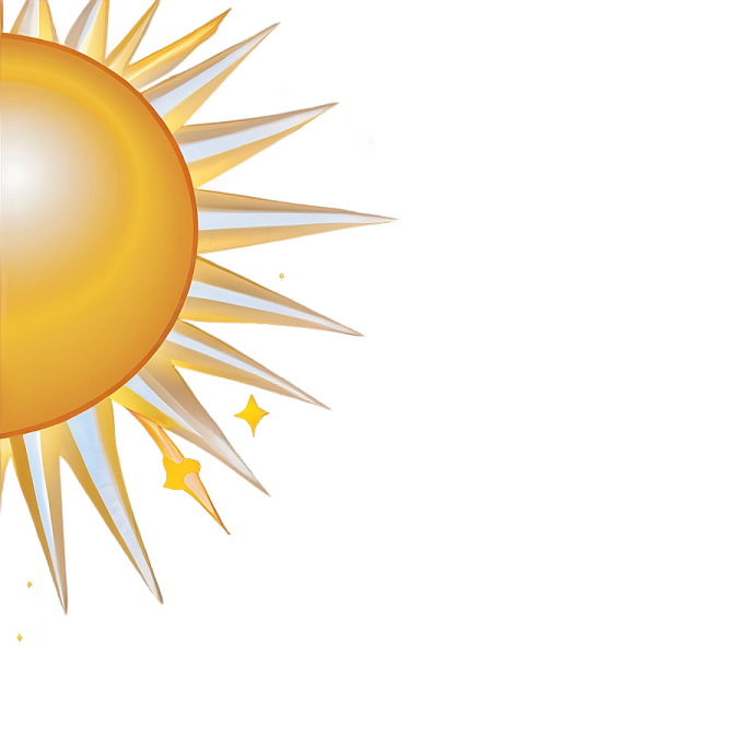 a sun with rays coming out of it