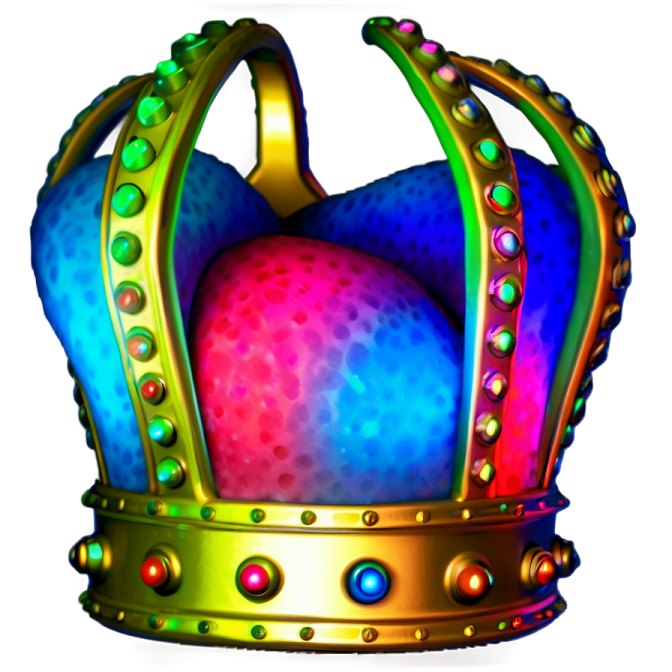 a crown with colorful lights on it