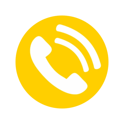 a yellow phone icon with a white background
