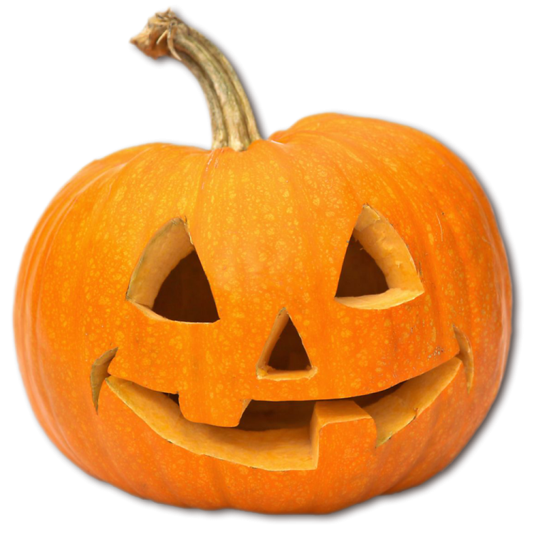 an orange pumpkin with a carved face