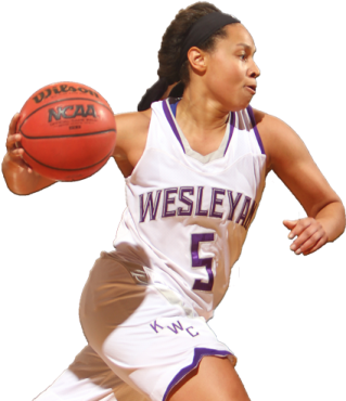 a woman with a basketball ball in her hand
