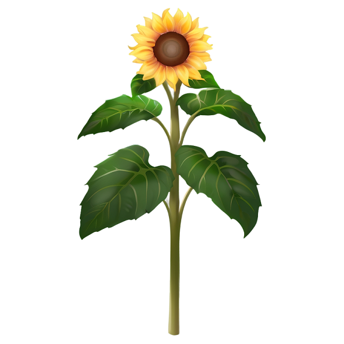 a sunflower on a white background