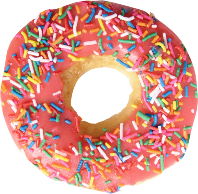 the donut is pink