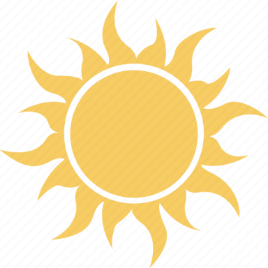 a yellow sun on a white background