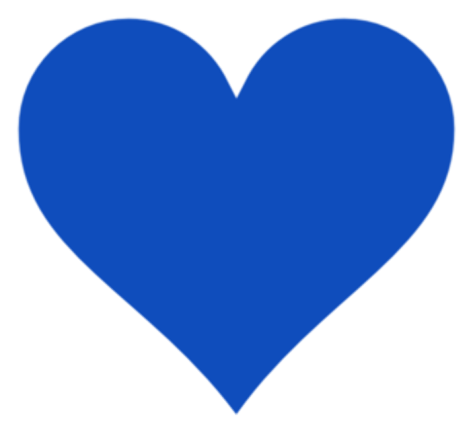 a blue heart on a white background
