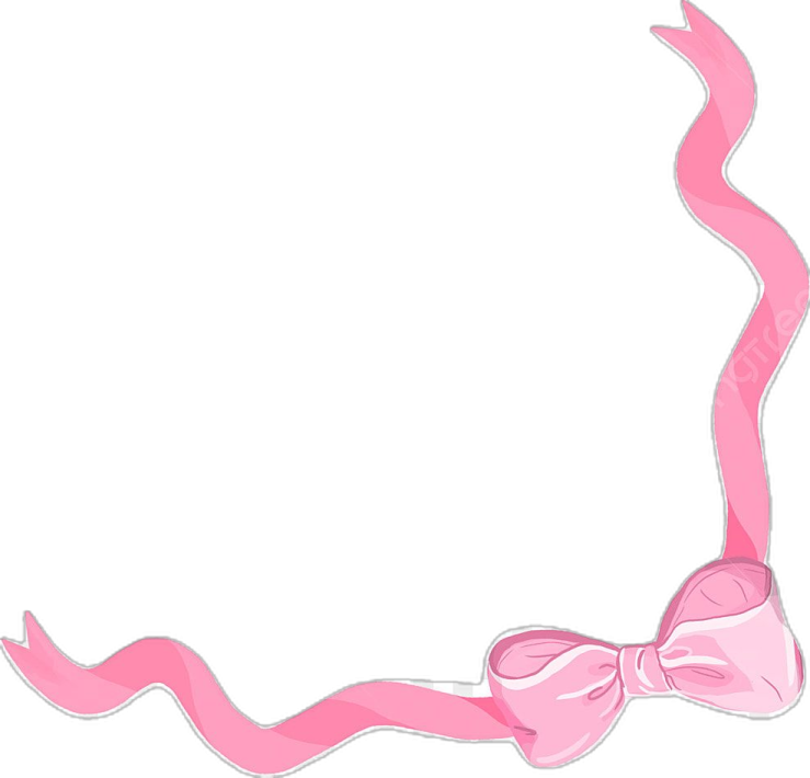 a pink ribbon frame with a bow