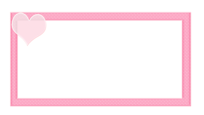 a pink frame with a heart on it
