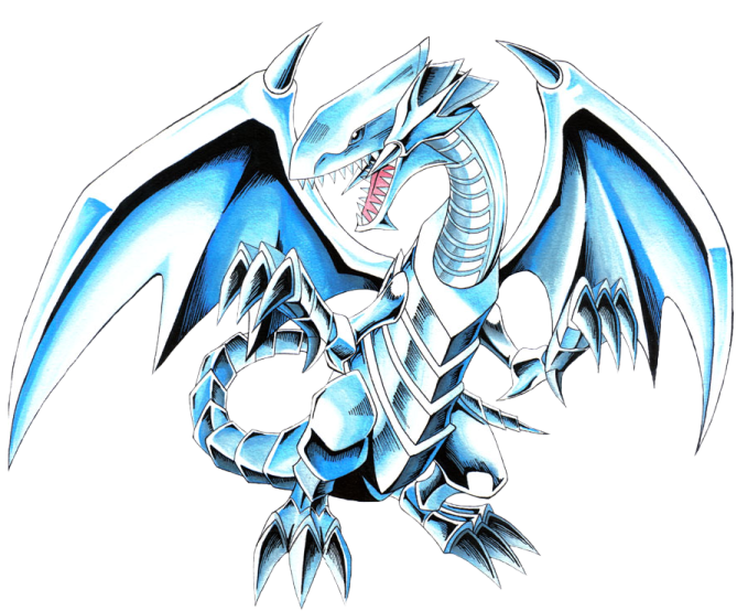 a drawing of a blue and white dragon