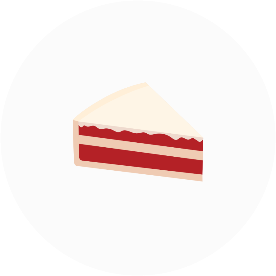 a piece of cake on a white background