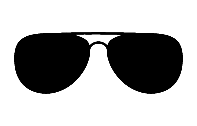a black and white silhouette of sunglasses