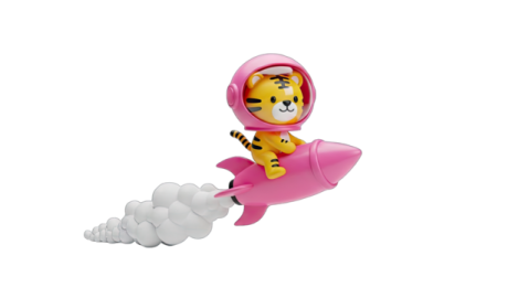 a small toy is flying through the air