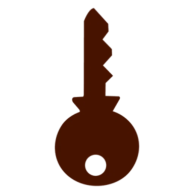 a black and white silhouette of a key