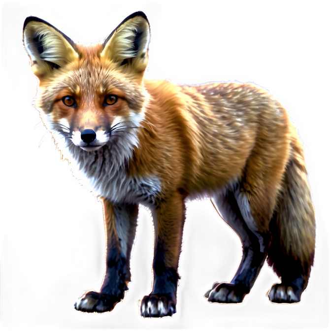 a close up of a fox on a white background