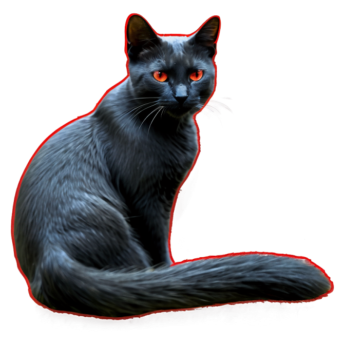 a drawing of a black cat sitting down