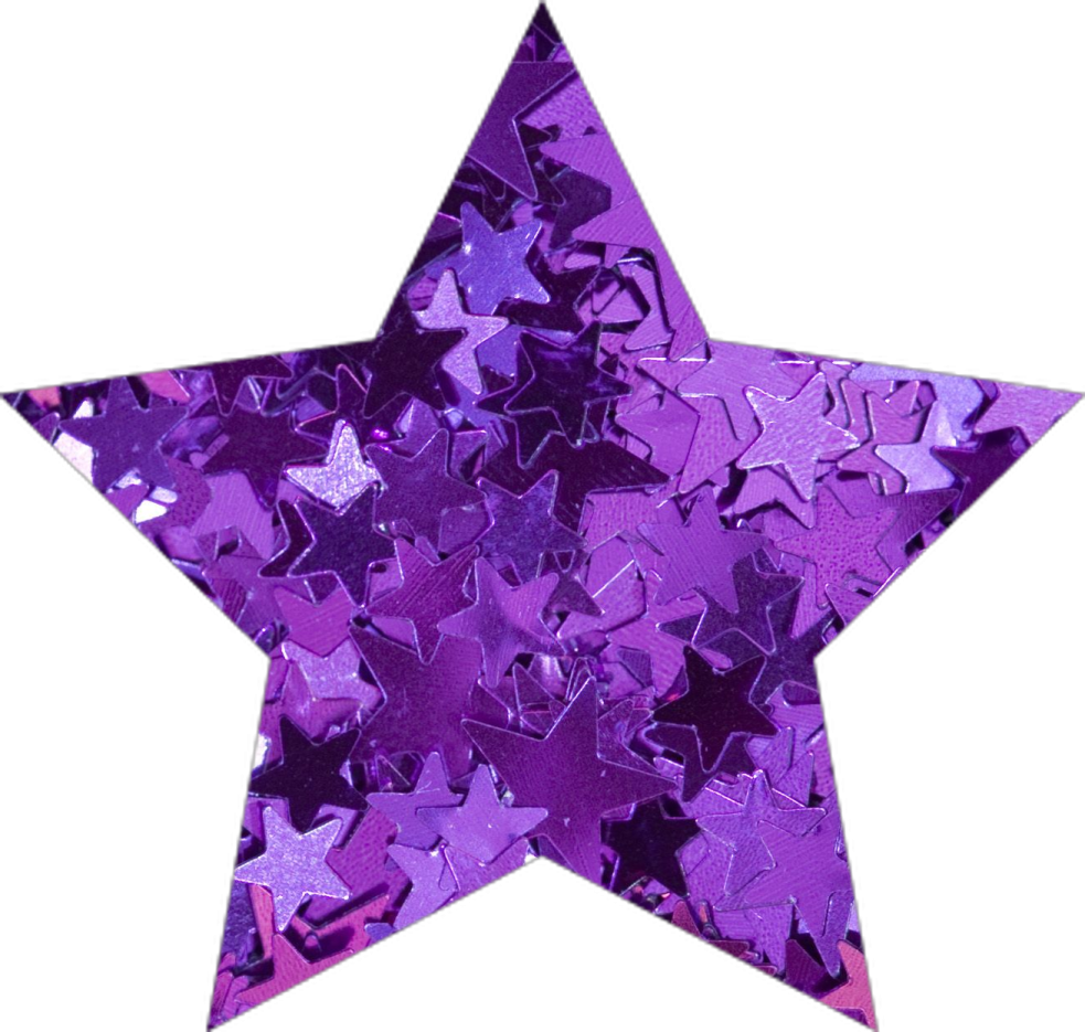 a purple glitter star