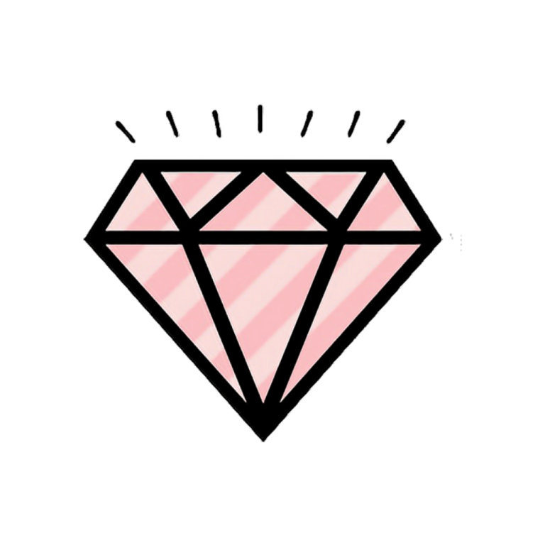 a pink diamond on a white background
