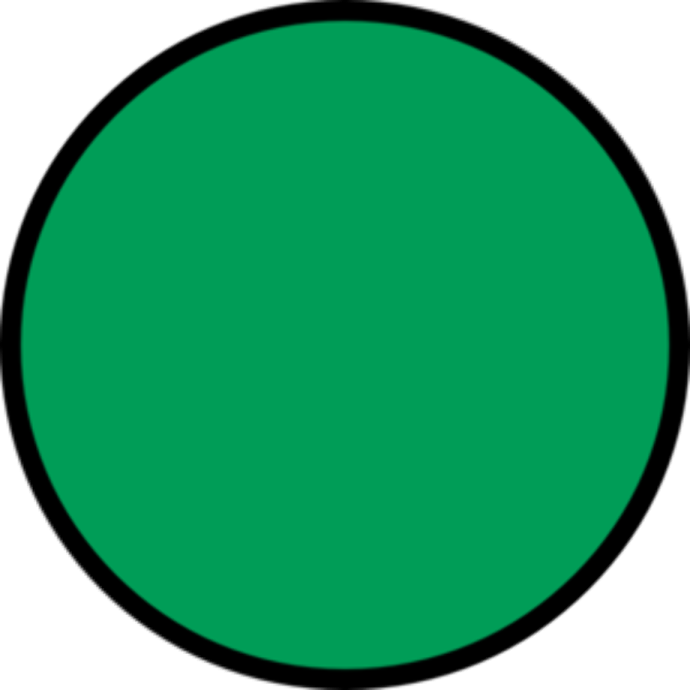 a green circle on a white background