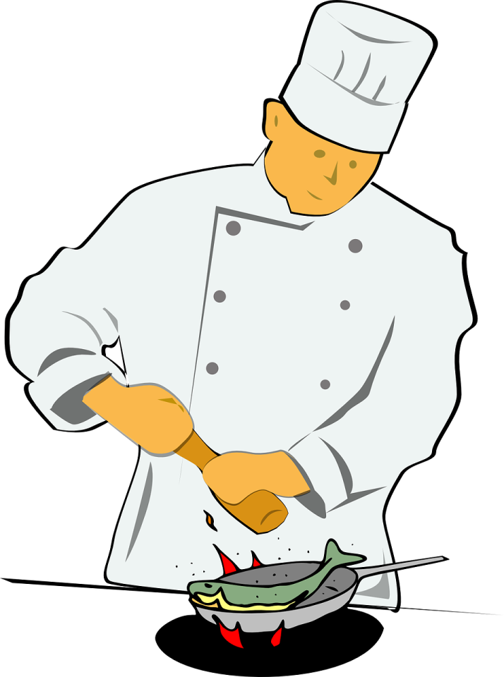 a chef is cooking food on the stove