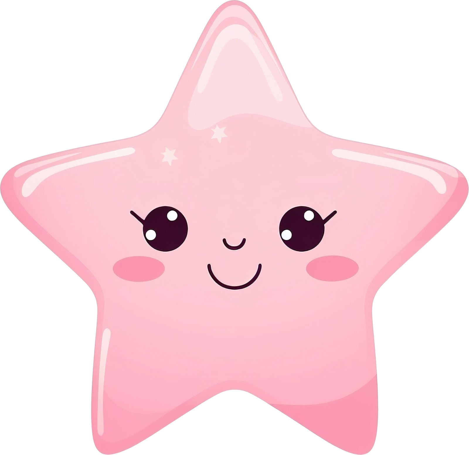 a pink star with a smiling face