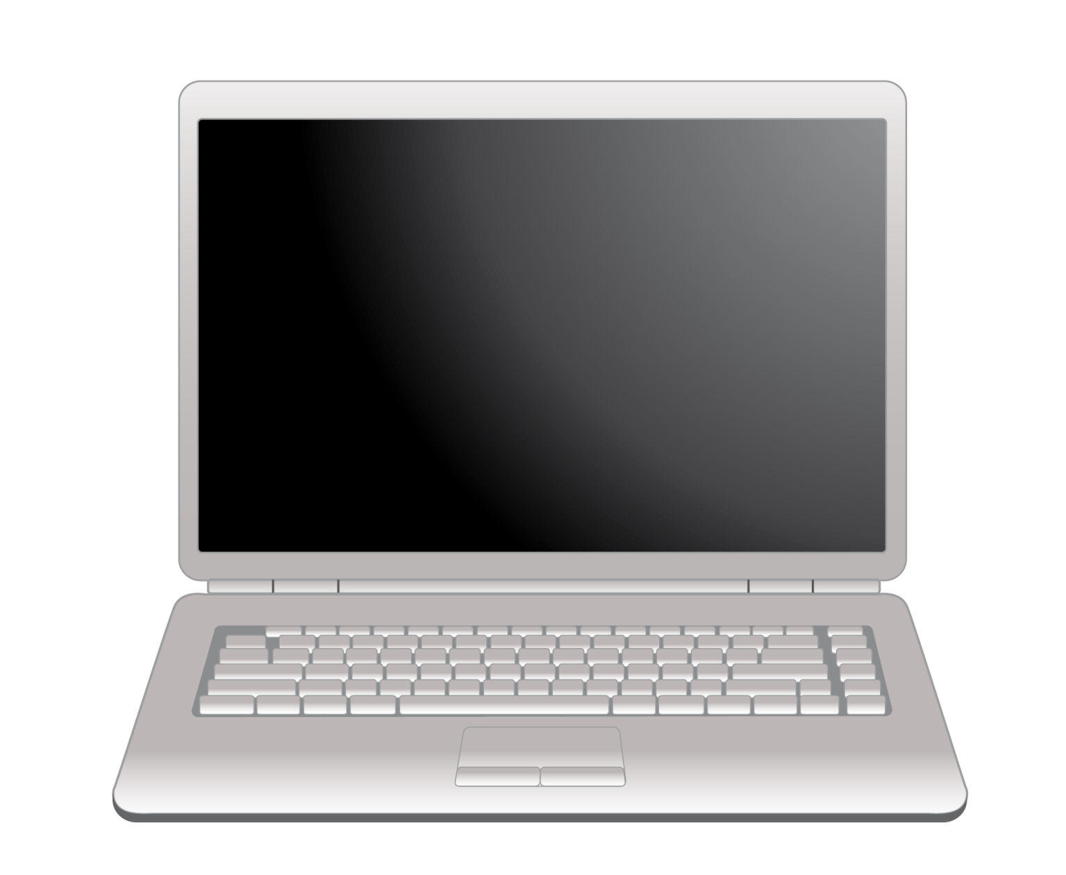 a laptop computer with a blank screen