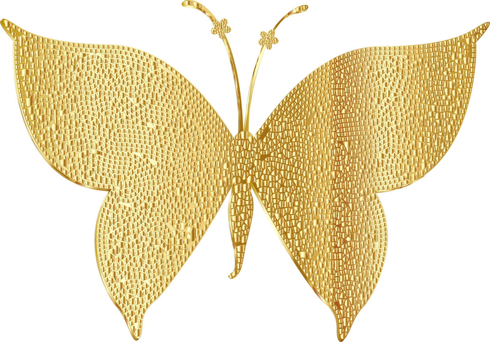 a gold butterfly sculpture