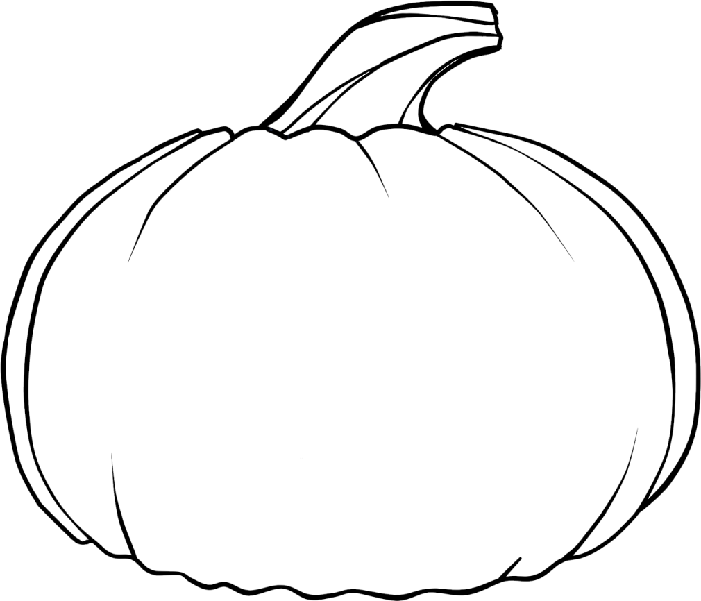 a black and white drawing of a pumpkin