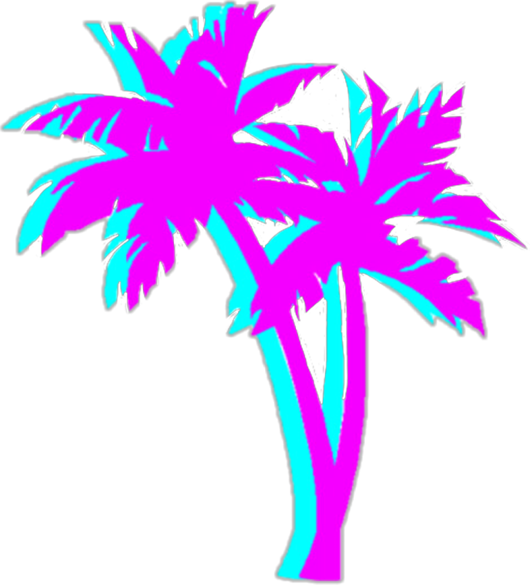 a pink palm tree on a white background