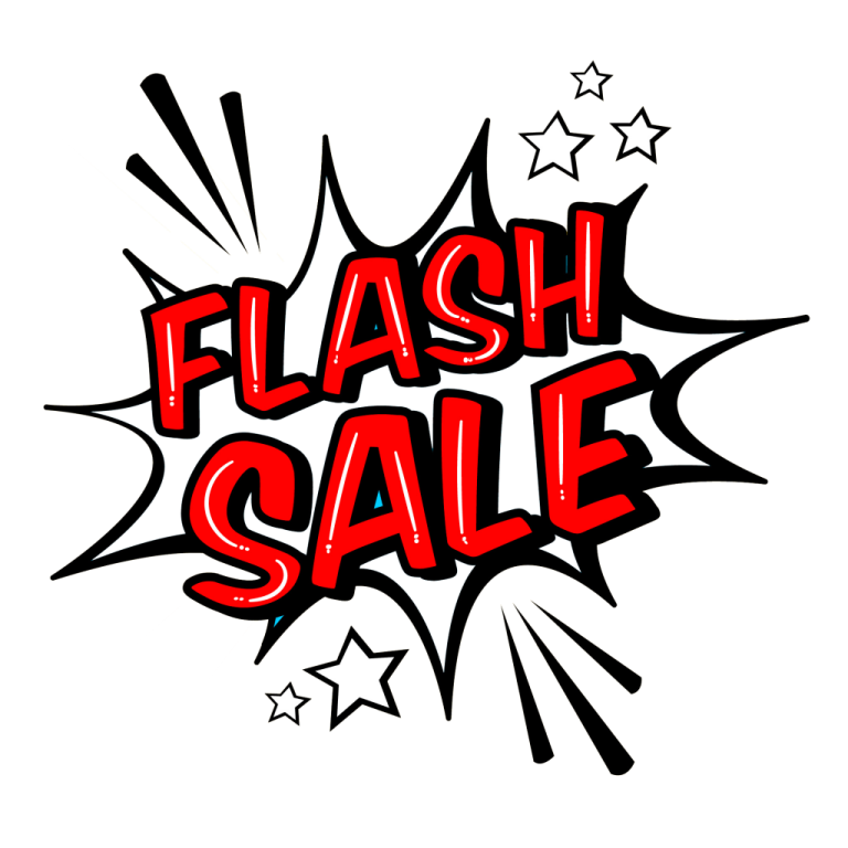 flash sale sign on a white background
