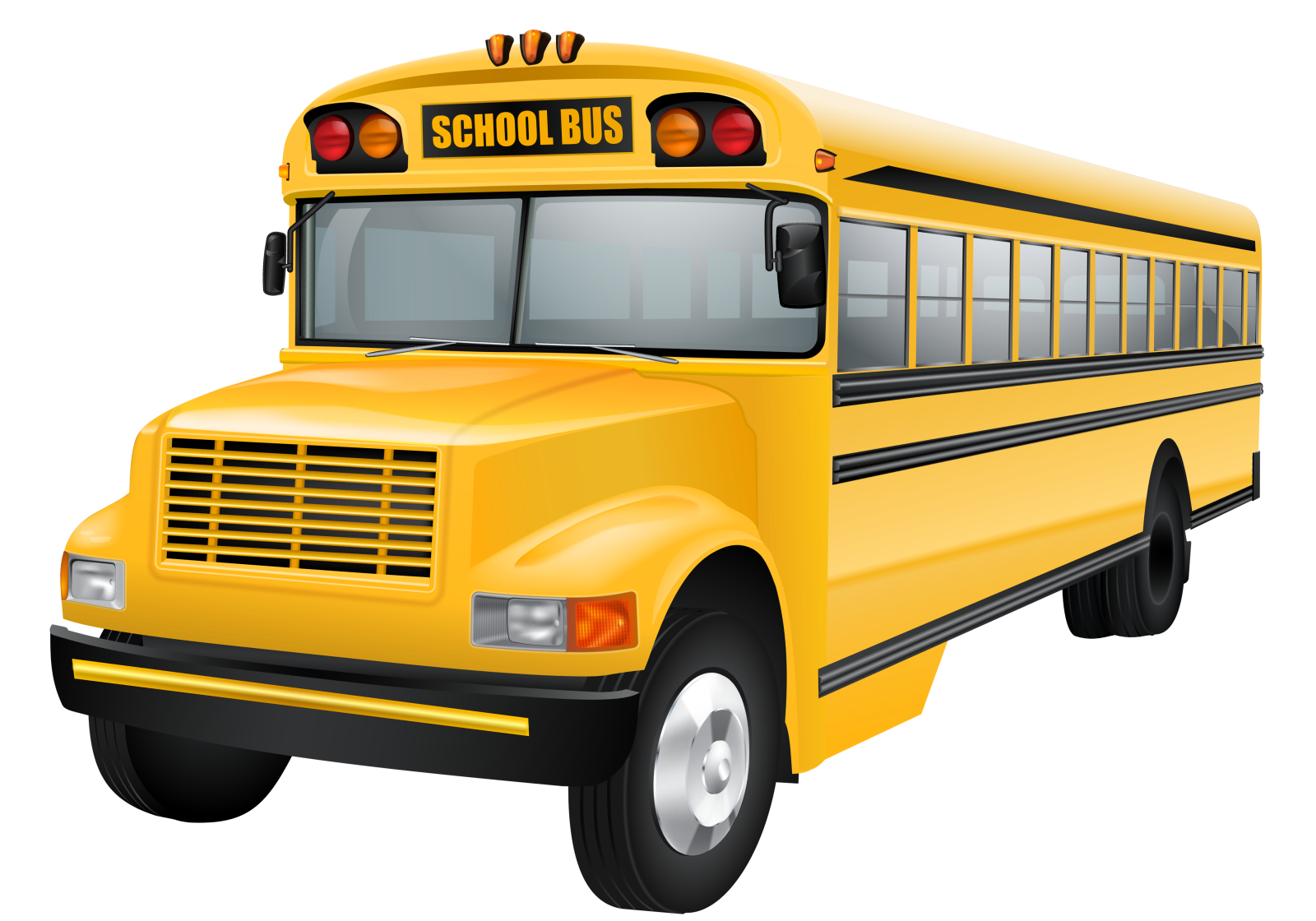 a yellow school bus on a white background