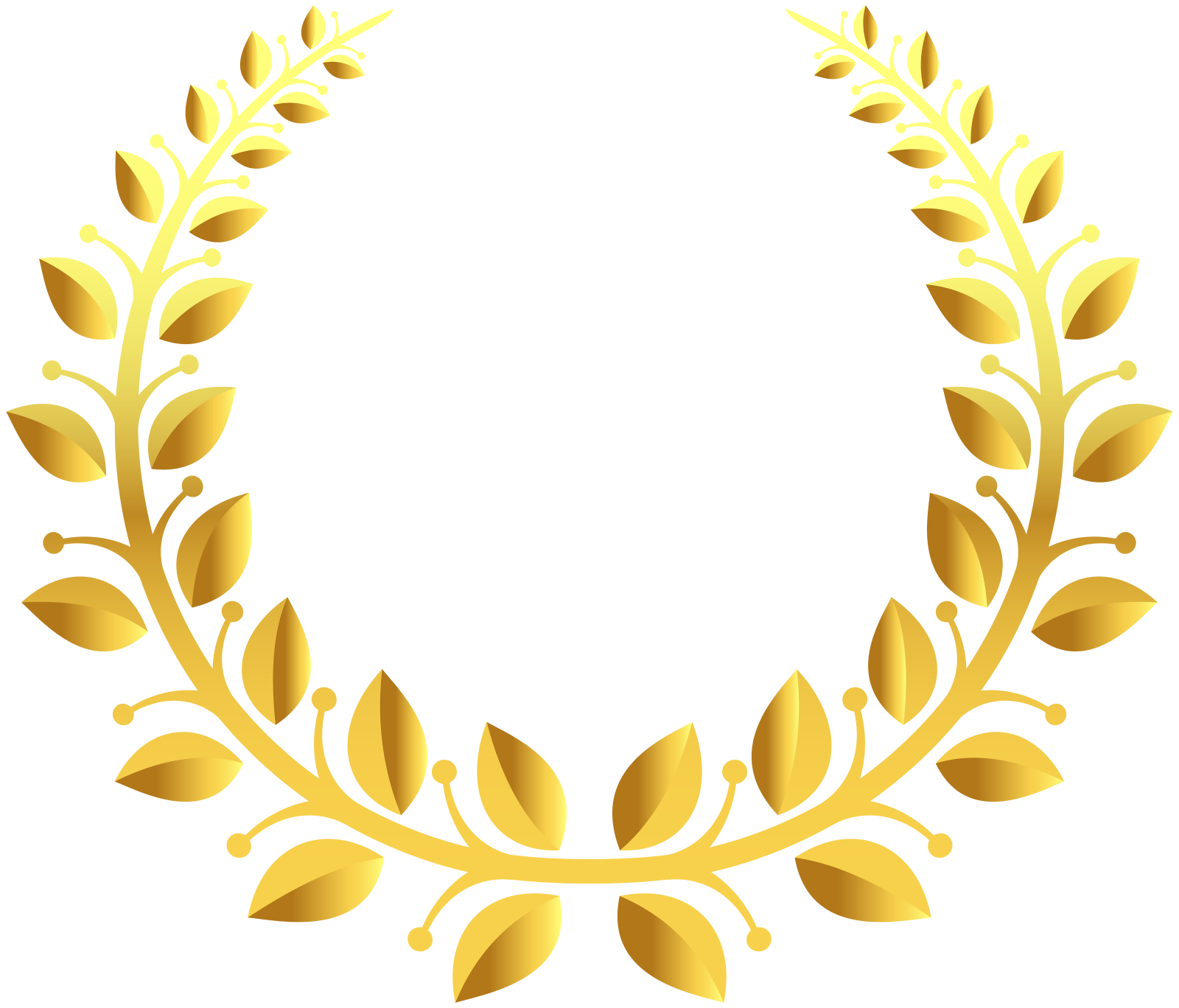 a gold laurel wreath with leaves