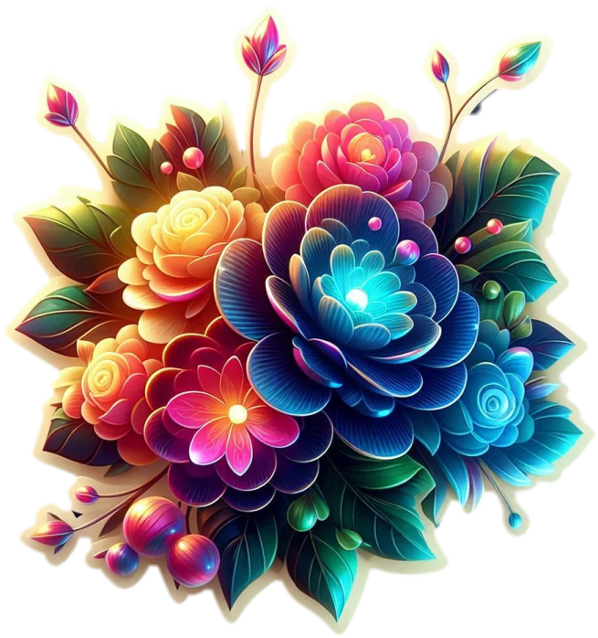 a bouquet of flowers on a white background