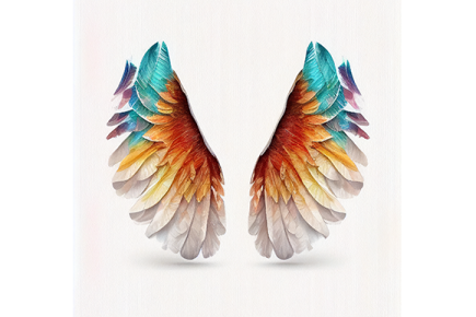 a pair of wings on a white background