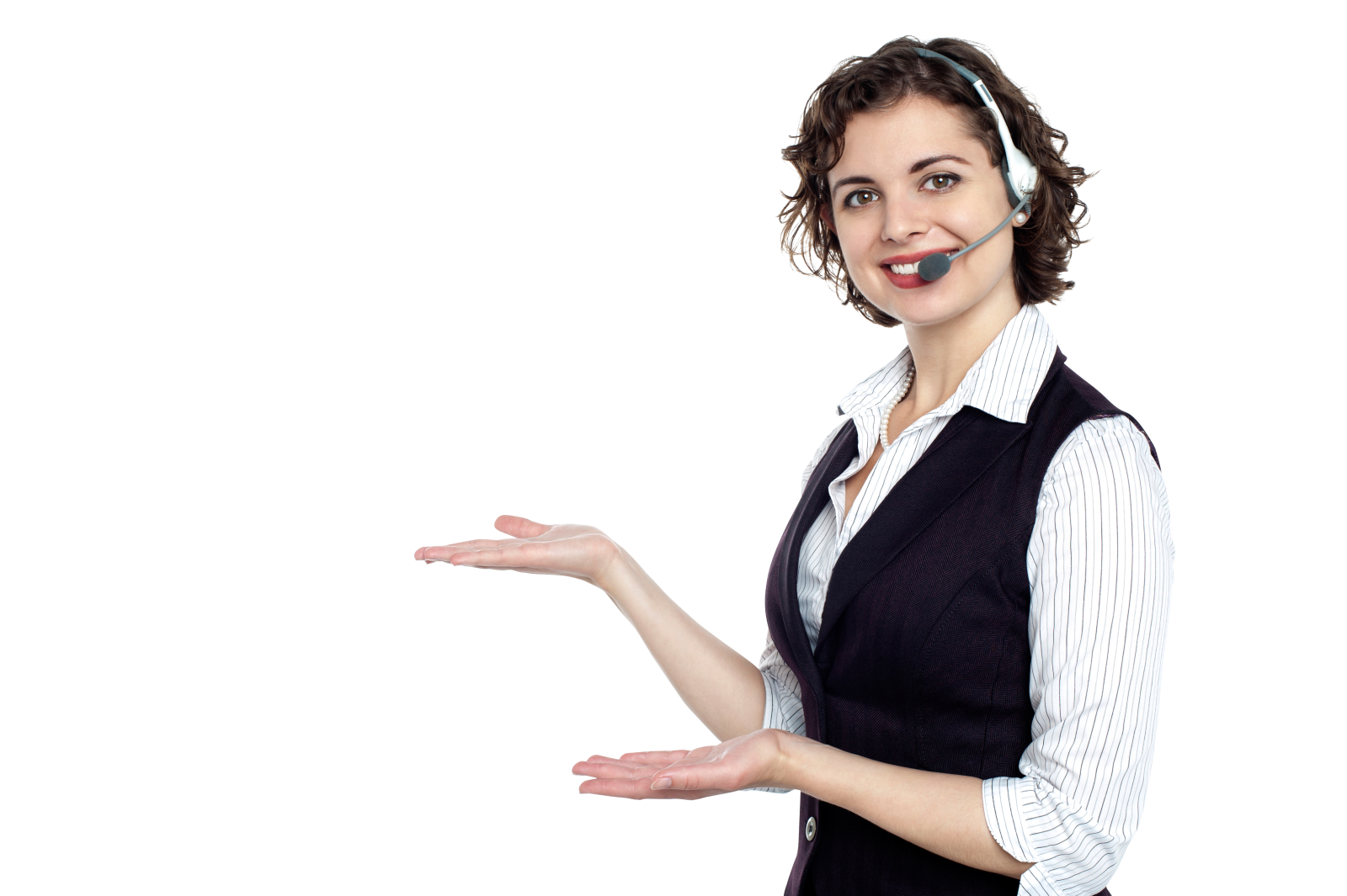 a woman wearing a headset