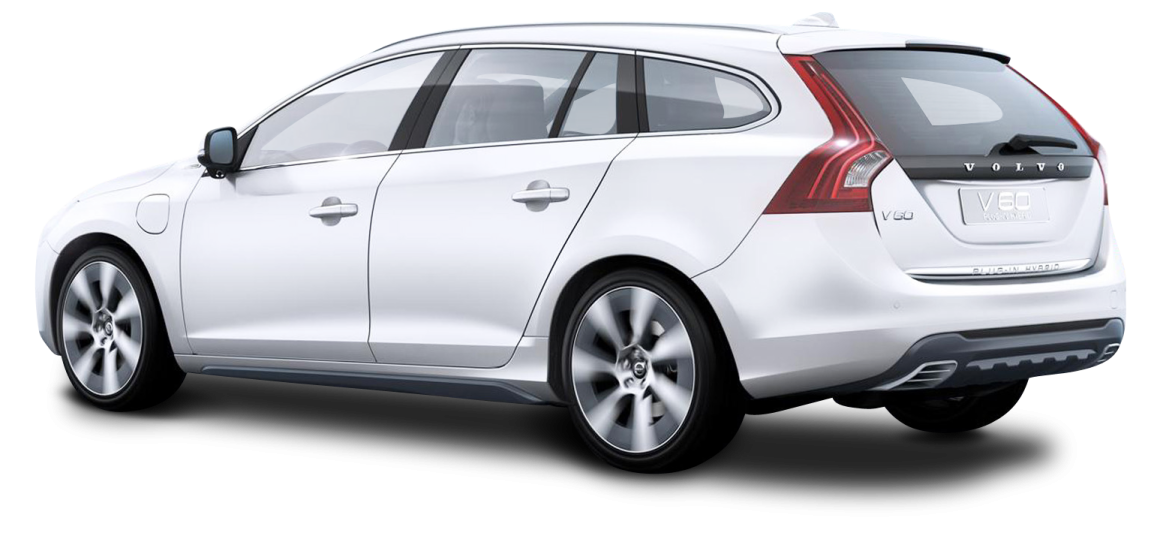 a white volvo car is shown in this image