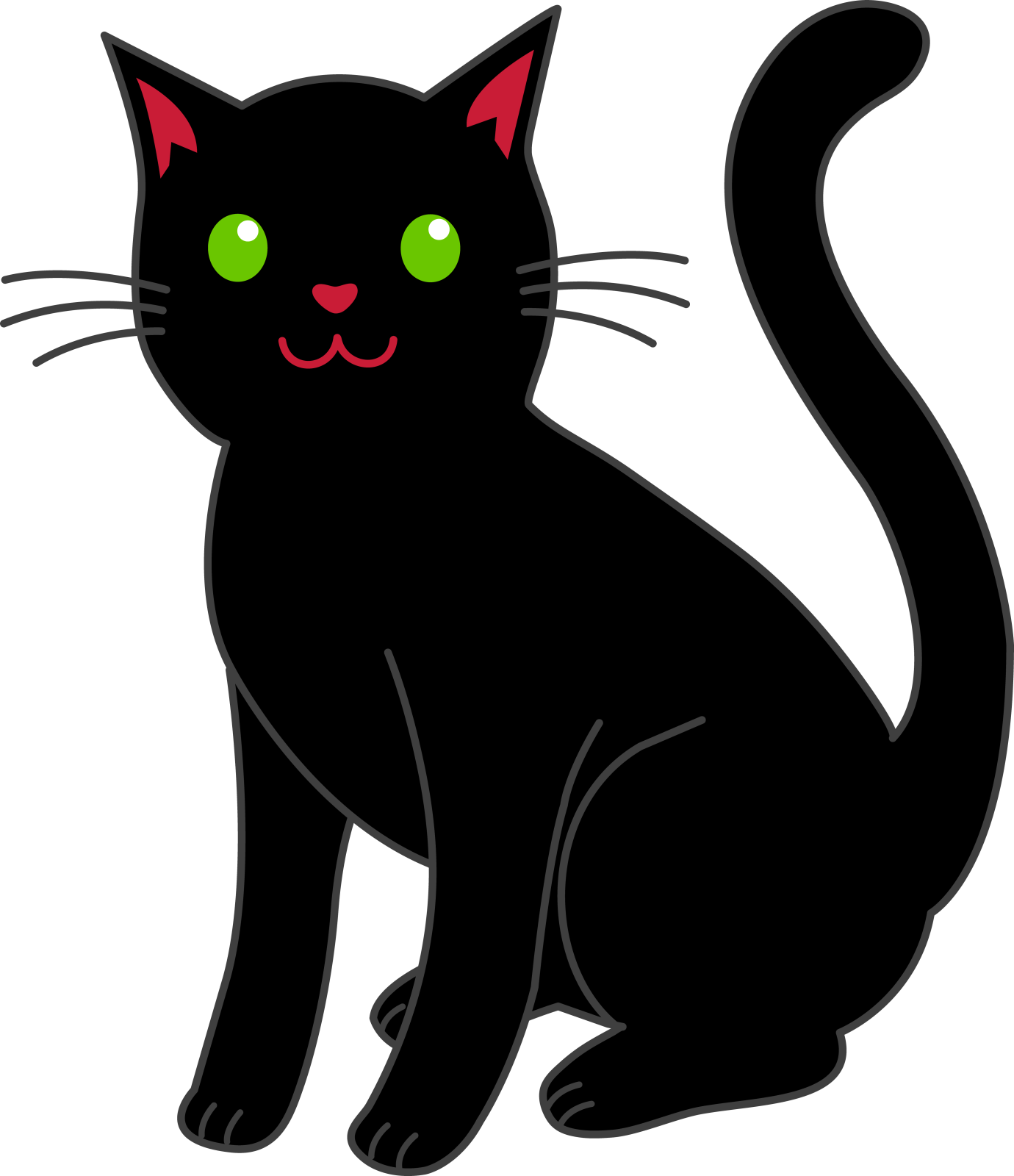 a black cat with green eyes