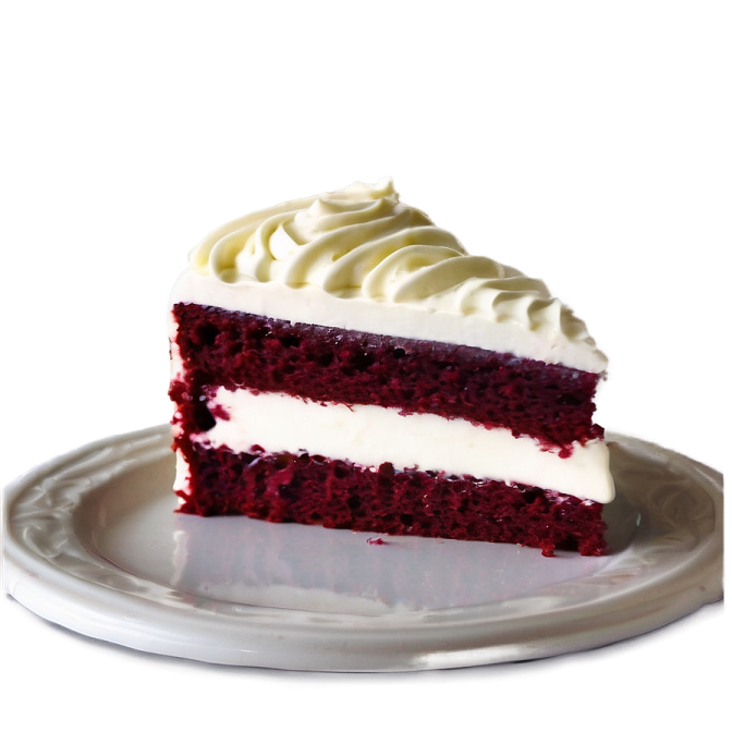 a piece of red velvet cake on a plate