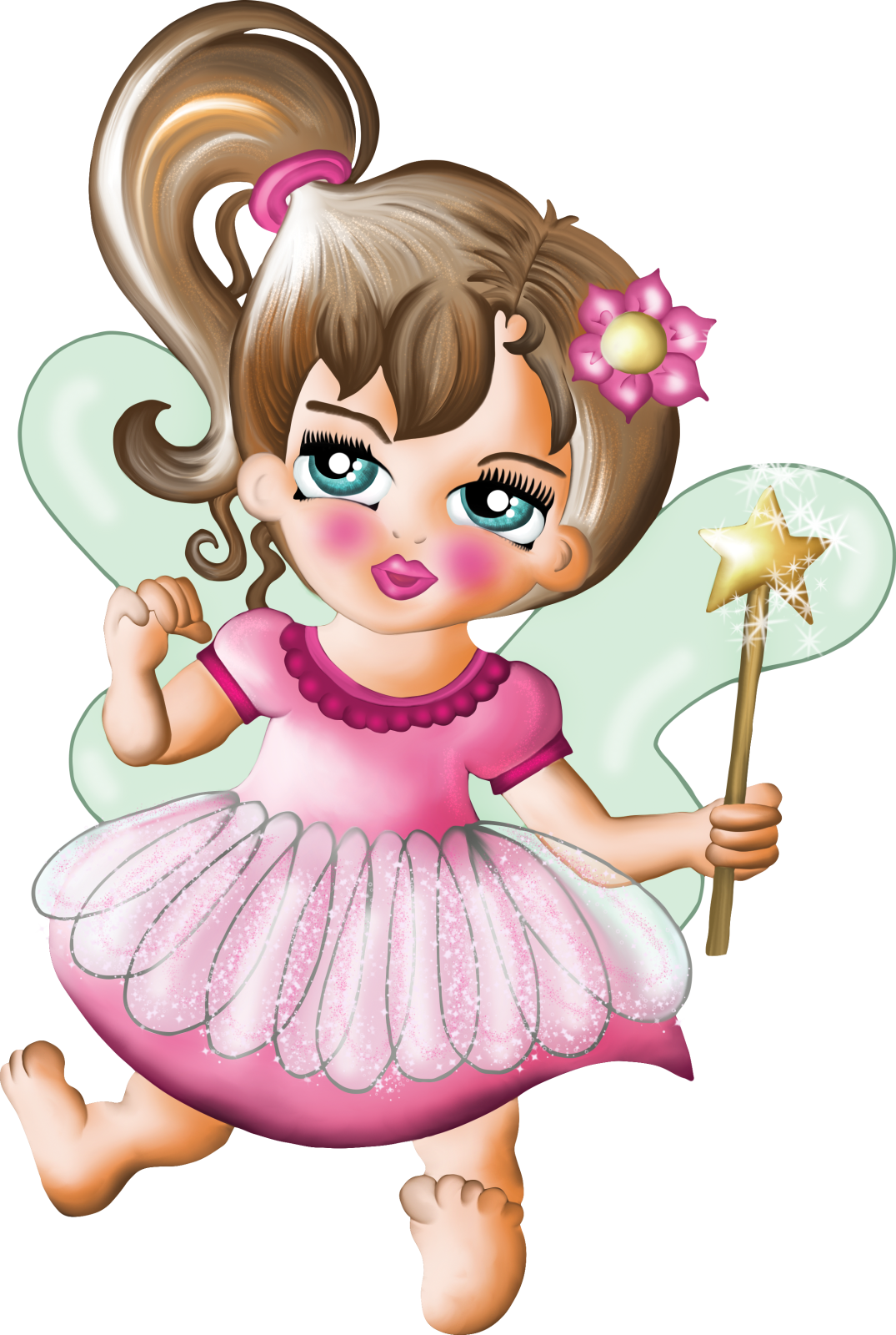 a little girl dressed as a fairy holding a wand