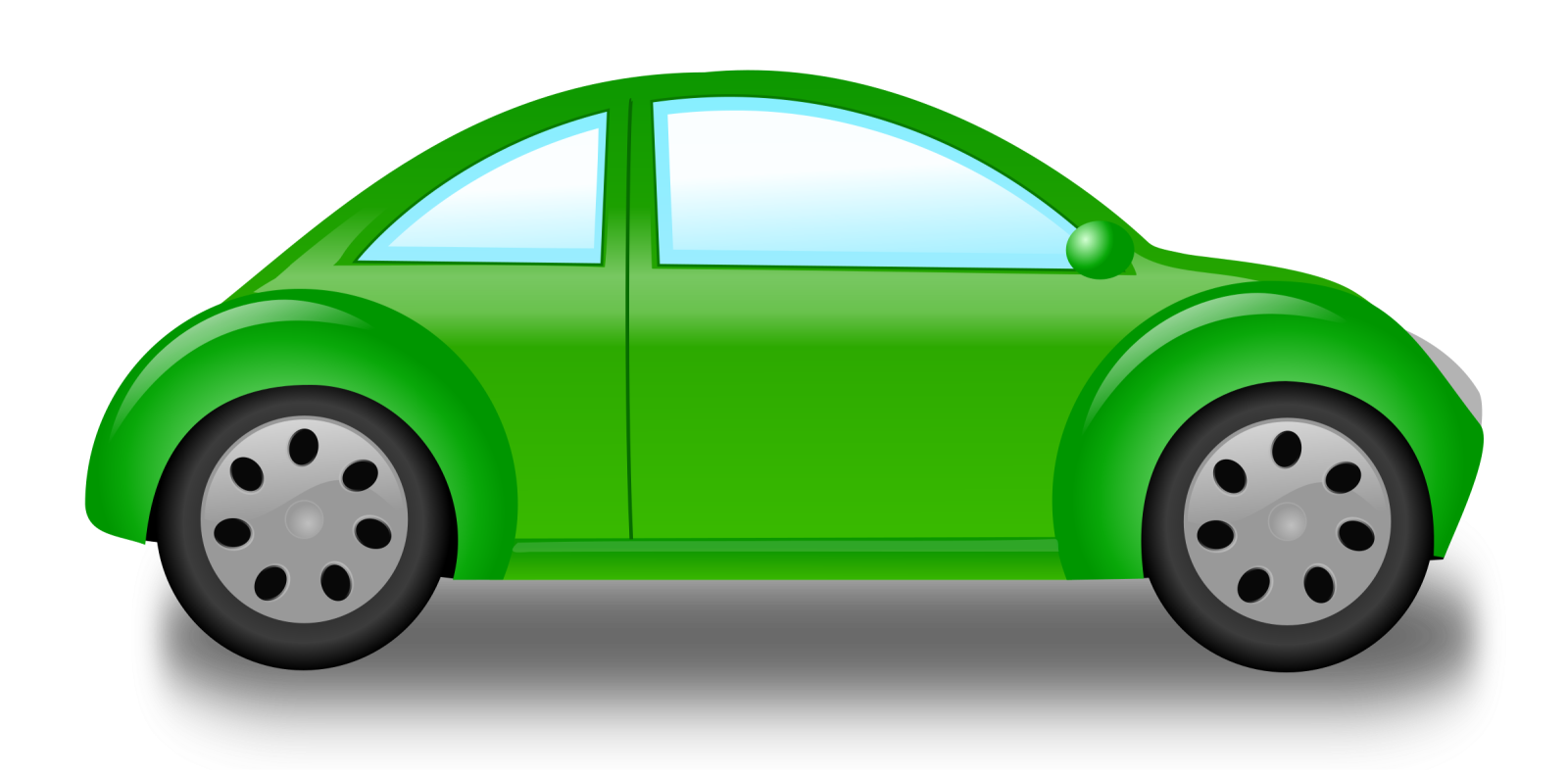 a green car on a white background