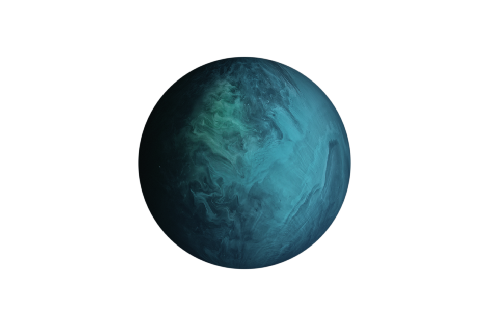 an image of a blue planet on a white background